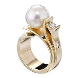 Mode Frauen Faux Pearl Intarsien Fingerring Hochzeitsschmuck Geschenk Praktisches Design und langlebig