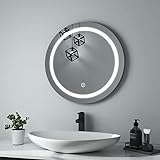 Heilmetz Badspiegel mit Beleuchtung LED Badezimmerspiegel Wandspiegel (Typ 6, 60cm Touchschalter)