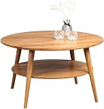 M2 Kollektion 247222 Couchtisch Stella, rund, Echtholz Wildeiche massiv geölt, Durchmesser 80cm, Höhe 45