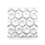 Styling Panel Hexagon - 4,32qm Wandpaneel mit Relief aus robustem recyclingfähigem Kunststoff - Deckenpaneele Fliesen Wandbezug Wandverkleidung Wanddeko Wandplatten - Alternative zur Tapete