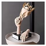 LETREM Skulptur Figuren Flexible Holz Handmodell Bewegliches Holz Künstler Manikin Handfigur Männer Linke Hand Modell Zum Skizzieren Zeichnen Malen Büro Schreibtisch Dekoration (Größe: S)