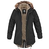 bw-online-shop Ladies Fishtail Winterparka mit Futter schwarz - M