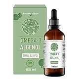 Omega 3 Algenöl mit 998mg DHA & 535mg EPA pro 2.5ml, DIE VEGANE ALTERNATIVE ZU FISCHÖL, mit allen Analysen