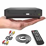 Mini DVD-Player für TV HD DVD CD Player mit 1080P Upscaling, HDMI/AV-Ausgang, Alle Regionen frei integriertes PAL/NTSC-System, USB-Eingang