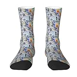 OVPSZFYO Lustige Crew-Socken für Erwachsene, bunt, für Erwachsene, Männer, Frauen, Hundert-Dollar-Scheine, Dollar 02, M-XL