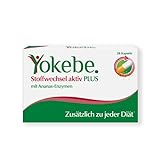 Yokebe Plus Stoffwechsel aktiv - Stoffwechselkapseln mit Vitamin-B-Komplex und hochwertige Ananas-Enzyme zur Unterstützung einer Diät - 28 Kapseln