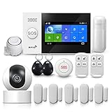 PGST Alarmsystem für zu Hause, kabellos, 4 G & Überwachungskamera, 1080 P, Diebstahlsicherung für Zuhause, kabellos, Touchscreen, 4,3 cm, WLAN, Diebstahlschutz, kompatibel mit Alexa Google Home