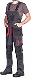 MAZALAT work wear Arbeitshosen männer, Arbeitslatzhose Herren mit Kniepolstertaschen, Größen S-XXXL, Latzhose herren, Arbeitshose Latzhose arbeits Latzhose Qualitat Schwarz/Orange 48