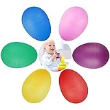 24 Stück Eier Maracas Eier Shaker Set Rasseleier Rhythmus aus Kunststoff für Baby Kleinkinder Osterpartygeschenke Musikinstrument Egg Shaker 6 Farbe
