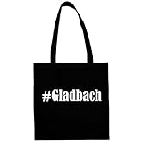 Tasche #Gladbach Größe 38x42 Farbe Schwarz Druck Weiss