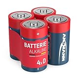 ANSMANN Batterien Mono D LR20 4 Stück 1,5V - Alkaline Batterie langlebig & auslaufsicher - Ideal für Spielzeug, LED Taschenlampe, Radio, Modellbau uvm