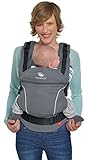 manduca FIRST Babytrage   Baby- und Kindertrage mit Rückenverlängerung & ergonomischen Hüftgurt für Kinder von 3,5 bis 20kg (FIRST PureCotton, DarkGrey)