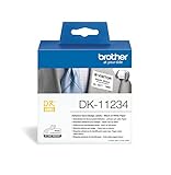 Original Brother DK-11234 selbstklebende Einzeletiketten schwarz auf weiß (Papier) 60 x 86 mm , 260 Stk./Rolle - für Brother QL-Etikettendrucker geeignet