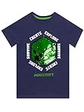 Minecraft Jungen T-Shirt Creeper Blau 134