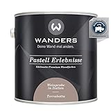 Wanders24® Pastell Erlebnisse (2,5 Liter, Terrakotta) edelmatte Wandfarbe - Feine Farben - in 40 Farbtönen - Wandfarbe Grau - Made in Germany