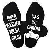 Jeasona Motorrad Socken Anti-Rutsch 43-46 Geschenke für Manner Herren Zubehör Lustig Vatertag für Opa Papa zum Geburtstag
