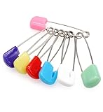 Votvlog 50 Stück Baby Sicherheitsnadeln Klein 40mm Windel Stifte Baby Kleinkind Kind Kinder Sicherheitsnadel Kunststoff Verriegeln Verschluss Edelstahl Windelstifte Stifte mit Verschluss Craft N