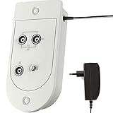 TronicXL Zweigeräteverstärker Kabelfernseh Verstärker 25dB Splitter Weiche mit Verstärkung zb kompatibel mit Unitymedia Vodafone Kabel Deutschland Kabel-BW PYUR TeleColumbus Kabelfernsehen 2-F