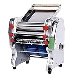 Pasta Machine，Noodle Cutting Pasta Machine 110V Stainless Steel Commercial Electric Pasta Maker Dough Roller Noodle Cutting Machine Noodle Making Manual Pasta Machines (Color : Silver, Size : 3