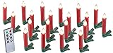 Lunartec Weihnachtskerzen: 20er-Set LED-Weihnachtsbaum-Kerzen mit IR-Fernbedienung, rot (Christbaumkerzen kabellos)