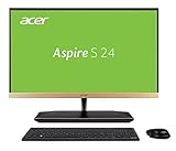 Acer Aspire S24-880 (23,8 Zoll Full-HD) All-in-One Desktop PC (Intel Core i7-8550U, 8 GB RAM, 256 GB PCIe SSD + 1000 GB HDD, Intel UHD, Win 10, inkl. USB Tastatur + USB Maus) schwarz/gold