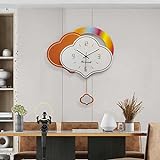 Children's Wall Clock Clouds Clock Without Ticking Noises Children's Clock for Children's Room Silent Clock Wall Decoration Decoration White