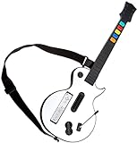 Wii Gitarre, Guitar Controller für Guitar Hero und Rock Band Games mit Gitarrengurt, Farbe Weiß