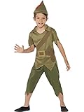 Smiffys 44063S Kinder Robin Hood Kostüm, Hut, Top und Hose, Größe: S, 44063, Grün