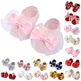 Baby Schuhe 6-12monate Junge Taufe Lauflernschuhe Prinzessin Schuhe MäDchen Kleinkind Schuhe Taufschuhe Weichen Sohle Einzelne Schuhe Babyschuhe mit Bowknot Kleid Schuhe Rutschfest Krabbelschuhe