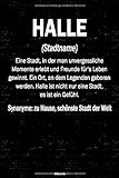 Halle Notizbuch: Definition von der Stadt Halle Journal DIN A5 liniert 120 Seiten Geschenk