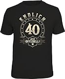 RAHMENLOS Original T-Shirt zum 40. Geburtstag: Endlich 40 - jetzt offiziell! -L, Nr.6206