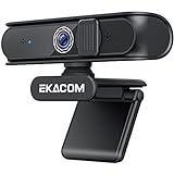 EKACOM Webcam mit Mikrofon, 1080P USB Webkamera für PC, Streaming-Kamera mit Objektivabdeckung und Autofokus, HD-Webcam für Teams, kompatibel mit Windows/Mac/YouTube/Zoom/Skype
