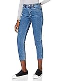 ONLY Damen Straight Jeans onlEMILY HW ST RAW JNS DB MAE 0005 NOOS, Blau (Dark Blue Denim), W28/L30 (Herstellergröße: 28)