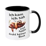 Lustiger Faultier Tasse, Einzigartige Handgefertigte Faultier Kaffeetassen, 330 ml Keramik Kaffeetassen mit Spruch, Porzellan, für Kollegin, Chef, Chefin Sprüche Tassen lustig