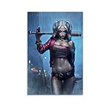 BCYD Harley Quinn Joker-Poster für Zimmer, ästhetisches Poster, dekoratives Gemälde, Leinwand, Wandkunst, Wohnzimmer, Poster, Schlafzimmer, Malerei, 30 x 45 cm