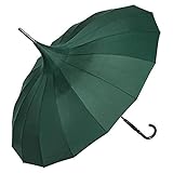 VON LILIENFELD Regenschirm Sonnenschirm Stabil Stockschirm Pagode Charlotte grün