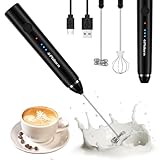 Philorn Milchaufschäumer Stab, Milchaufschäumer Elektrisch Stab Hand Held, 3-Gang USB-C Aufladbar Aufschäumer, Manuelle Milchschäumer für Kaffee/Latte/Cappuccino/Eier Schlag