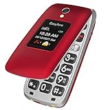 Easyfone Prime-A1 Pro 4G LTE Großtasten Seniorenhandy Klapphandy ohne Vertrag, SOS Notruftaste mit GPS, 1500mAh Akka mit Ladestation (Rot, 4G LTE)