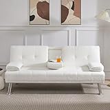 Yaheetech Schlafsofa für max. 3 Personen Gästebett Couch Sofa mit Schlaffunktion Tagesbett Bettsofa Schlafcouch Sofabett Polstersofa bis 350 kg belastbar Elfenb