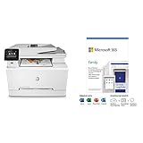 HP Color Laserjet Pro M283fdw Multifunktions-Farblaserdrucker (Drucker, Scanner, Kopi + Microsoft 365 Family | 6 Nutzer | Box