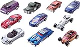 Hot Wheels 54886 - 1:64 Die-Cast Auto Geschenkset, je 10 Spielzeugautos, zufällige Auswahl, Spielzeug Autos ab 3 Jahren, 10er Pack, Mehrfarbig