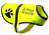 4LegsFriend Hunde Sicherheitsweste mit Leinenbefestigungsring 5 Größen - Hohe Sichtbarkeit für Outdoor Aktivitäten Tag und Nacht, Hält den Hund Sichtbar, Sicher vor Autos und Jagtunfällen (L)