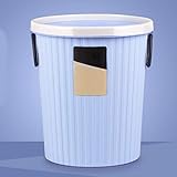 Mülleimer Papierkorb Runde Kunststoff-Klein Trash Can Eimer mit Griff Müllcontainerbehälter for Badezimmer, Pulverräume, Küchen, Home Offices, Kinder Zimmer Abfalleimer ( Color : Blue , Size : L )