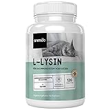 Animigo Lysin für Katzen - 120 Tabletten - Mit L-Lysin, L-Theanin, Magnesium, Vitamin B1 & B8 - Vorbeugung & Unterstützung des Immunsystems Ihrer Katze - Natürliche Zutaten für Katzen - Huhngeschmack