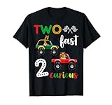 Two Fast 2 Curious Racing 2nd Birthday Boy Top Birthday T-Shirt