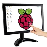 Raspberry Pi Display, ELECROW 10,1-Zoll Touchscreen Monitor mit Fernbedienung und integrierten Dual-Lautsprechern, 1280 x 800 PC Bildschirm mit HDMI/VGA/AV/BNC-Anschlüssen für Raspberry Pi, PC