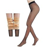ZITOOP Perfect Legs Fake Translucent Warm Fleece Tights - Damen Thermo Strumpfhosen，Women Winter Thick Slimmer and Warm Pantyhose (Schwarz, 220g)