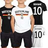 T-Shirt mit Deutschland WM EM Trikot Shirt Fussball Tshirt mit Wunschname + Nummer Geschenk