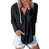 Damen Kapuzenpullover Kapuzenshirt V Ausschnitt Sweatshirt Mit Kapuze Langarm Tops Hooded Jacket Hoodie Pullover Oberteile Pulli Langarmshirt Premium Kapuzenjack
