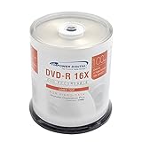 Vinpower Digital DVD-R 132-815-BX Media-Disc, 4,7 GB, 16 x Markenlogo, 100 Discs, Kuchenboxen, Spindel FFP